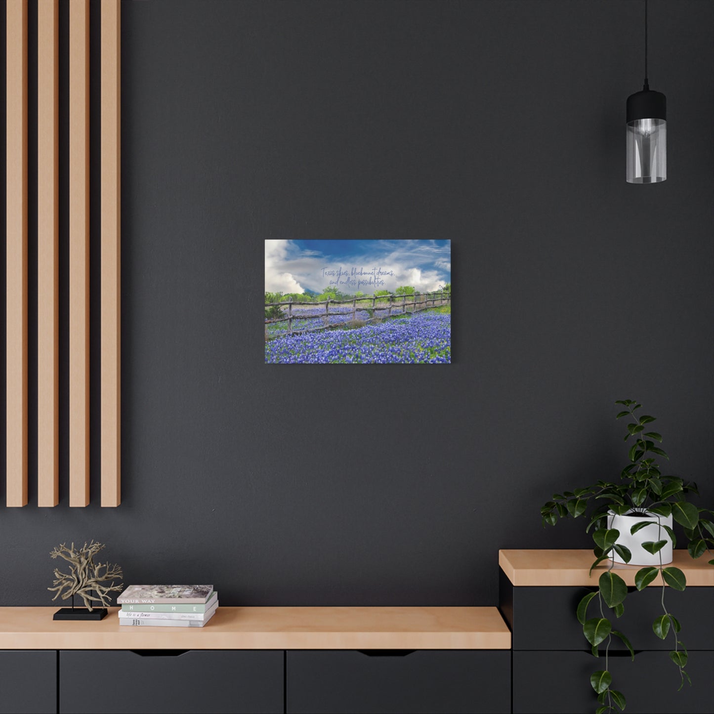 Texas Skies Bluebonnet Dreams and Endless Possibilities - Canvas Matte Wall Art