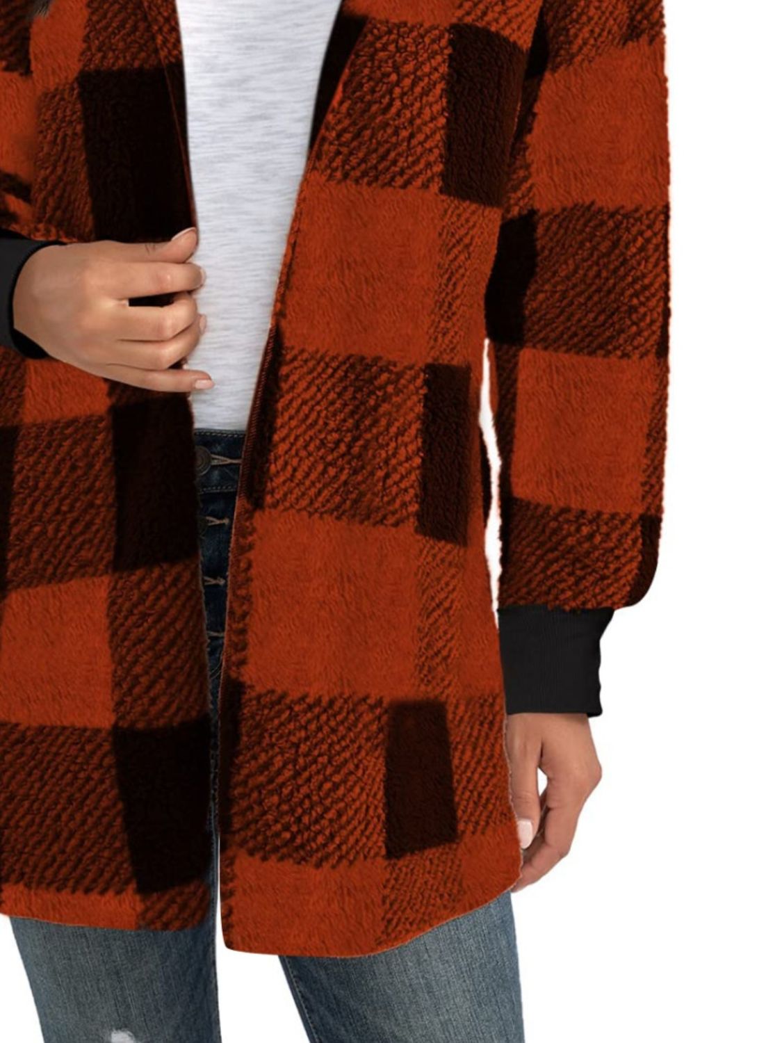 Plaid Hooded Light-Weight Coat