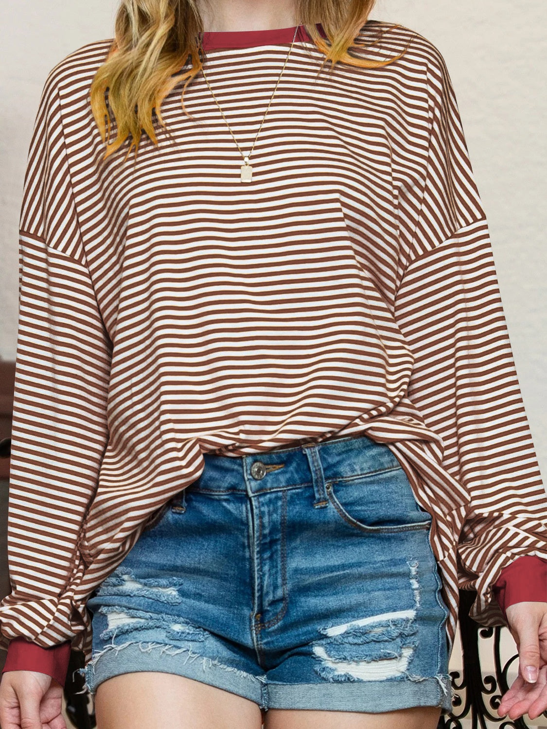 Striped Long Sleeve Sweatshirt