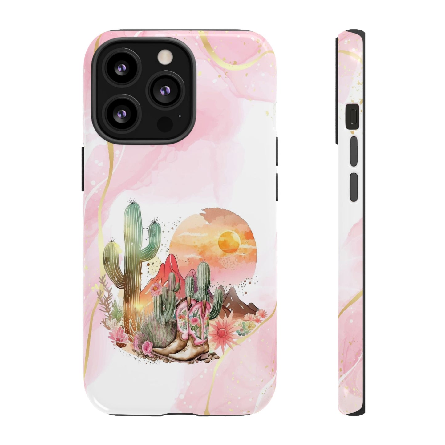 Cute Pink Western Sunset IPhone Protective Case