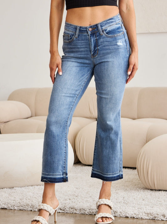 Judy Blue Jeans: Boot Cut Denim Cropped Jeans