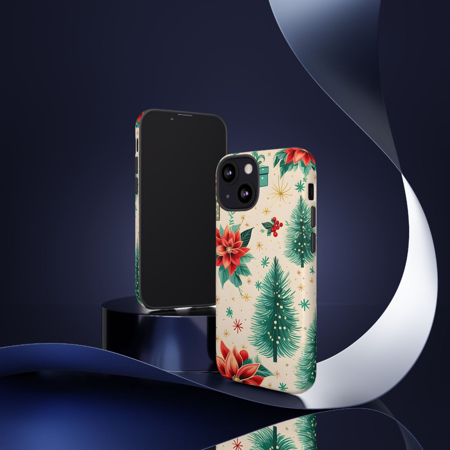 Christmas Trees and Poinsetta IPhone Case for IPhones 12 - 16