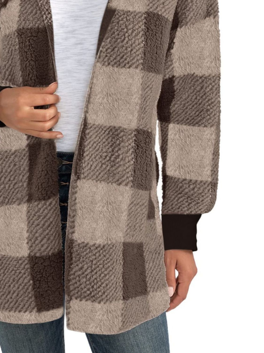 Plaid Hooded Light-Weight Coat