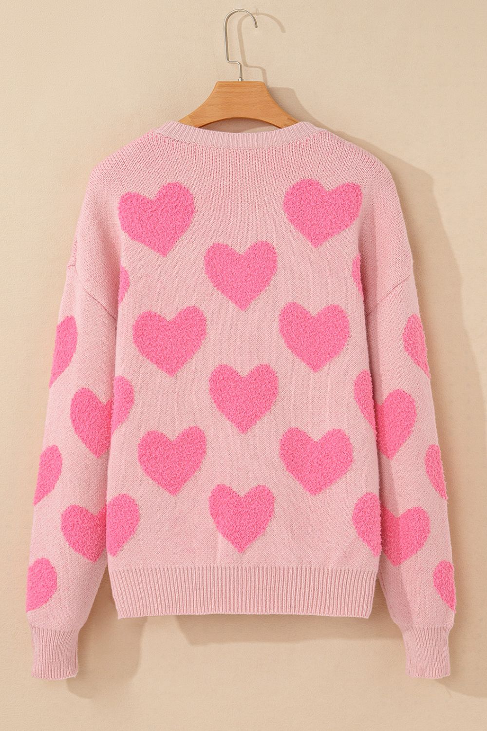 Pink Hearts:  Love Yourself Round Neck Sweater