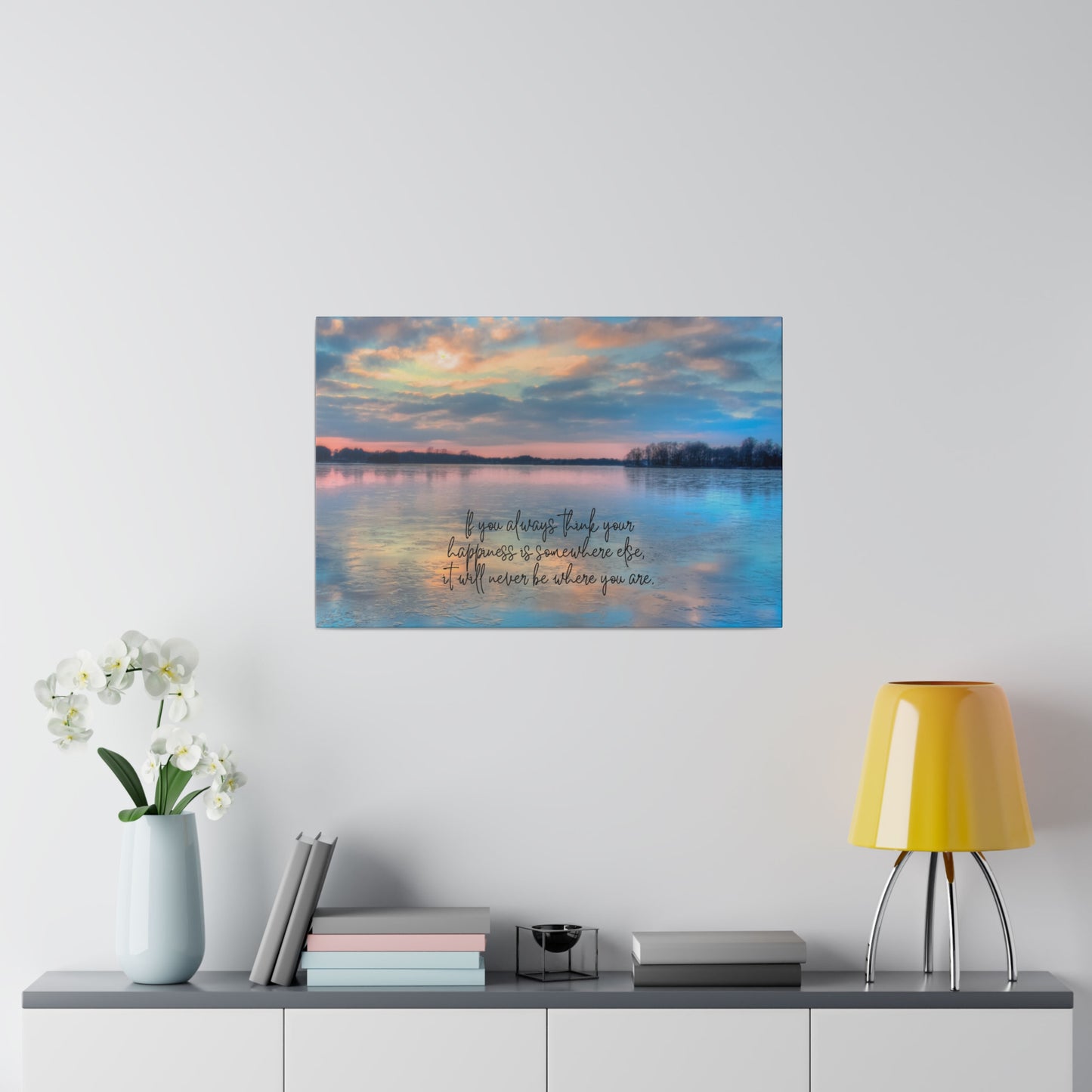 Beautiful Scenic Wall Art Canvas With Inspirational Message