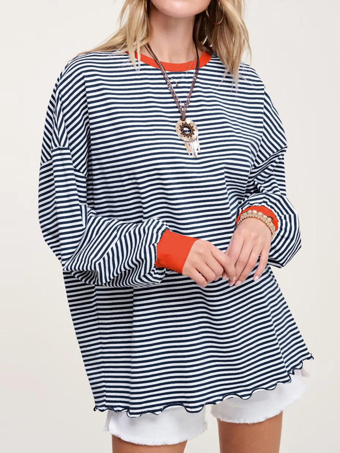 Striped Long Sleeve Sweatshirt