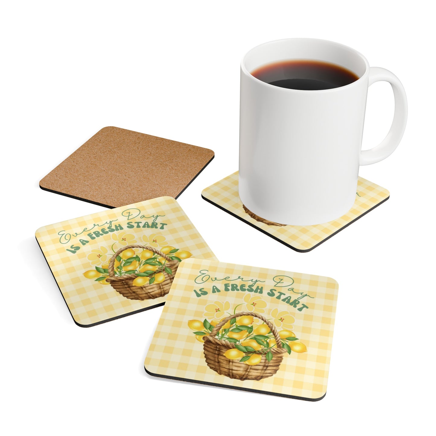 Every Day Is A Fresh Start Corkwood Coasters - Set of 4