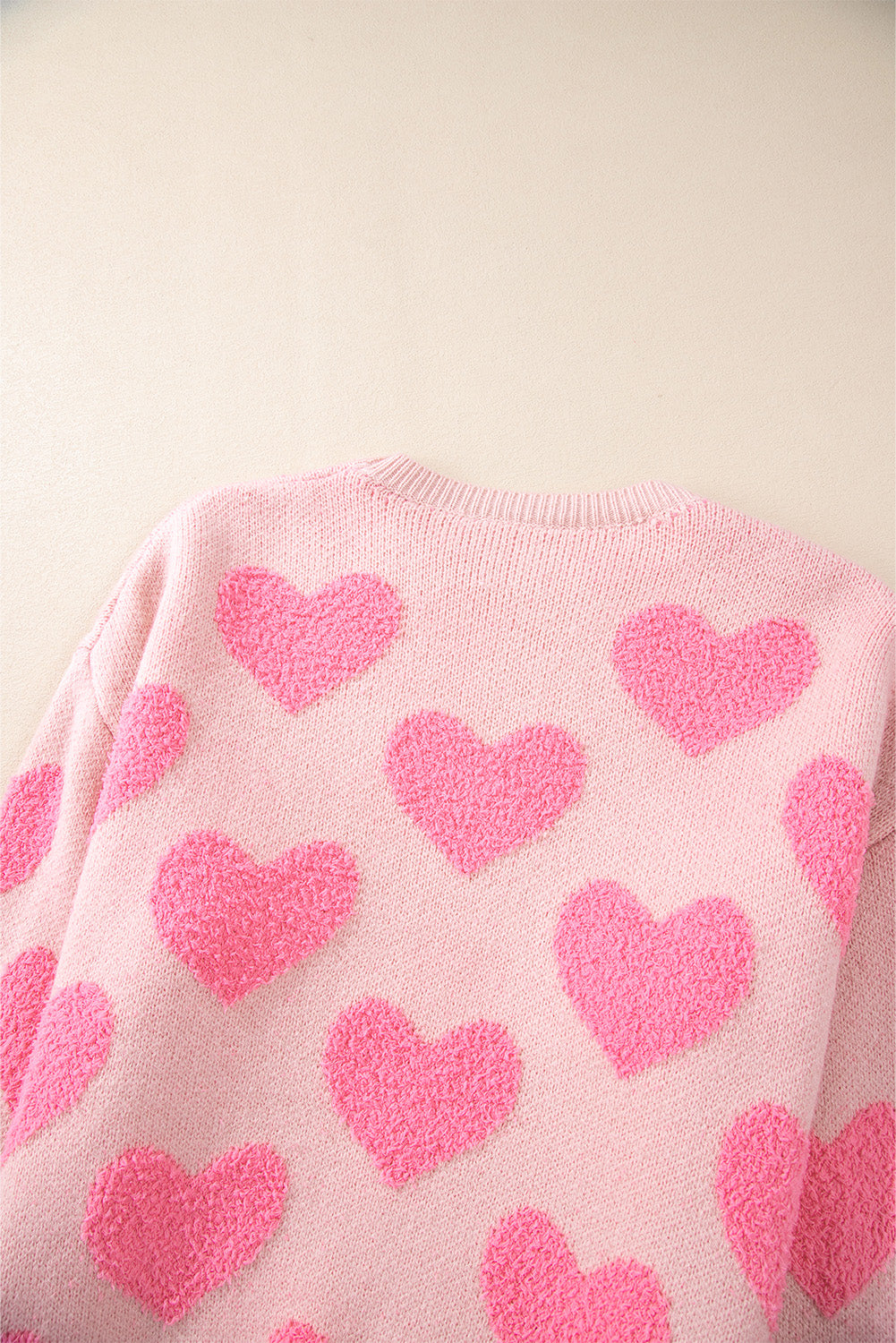 Pink Hearts:  Love Yourself Round Neck Sweater