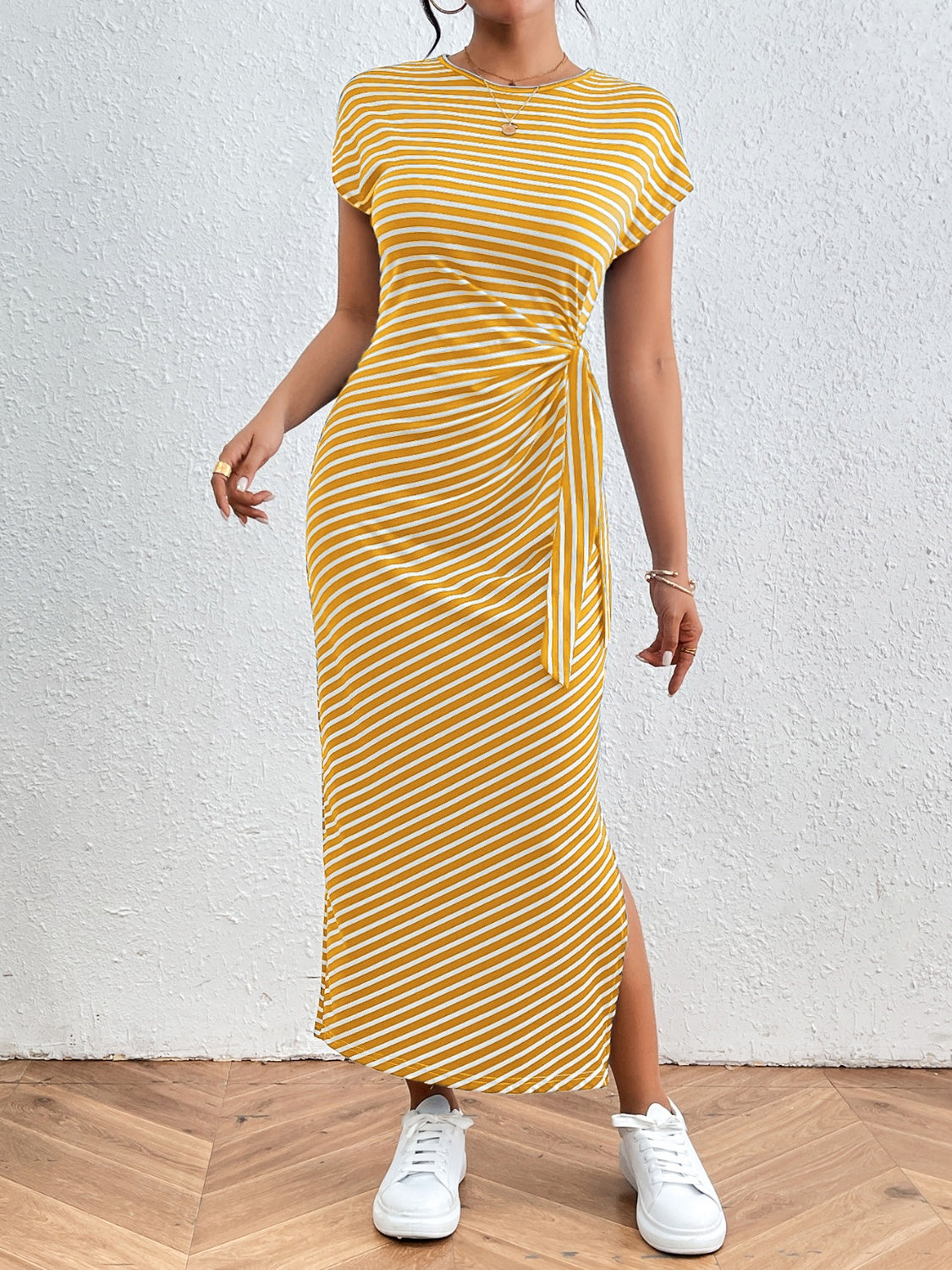 Surely Stripes: Round Neck Short Sleeve Tee Dress