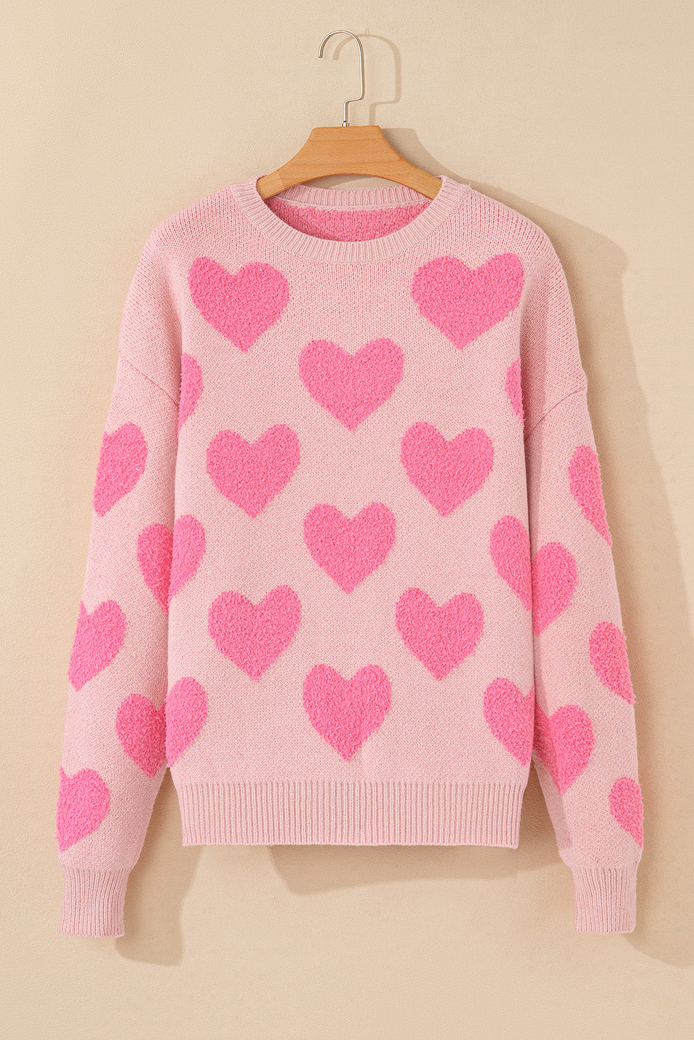 Pink Hearts:  Love Yourself Round Neck Sweater