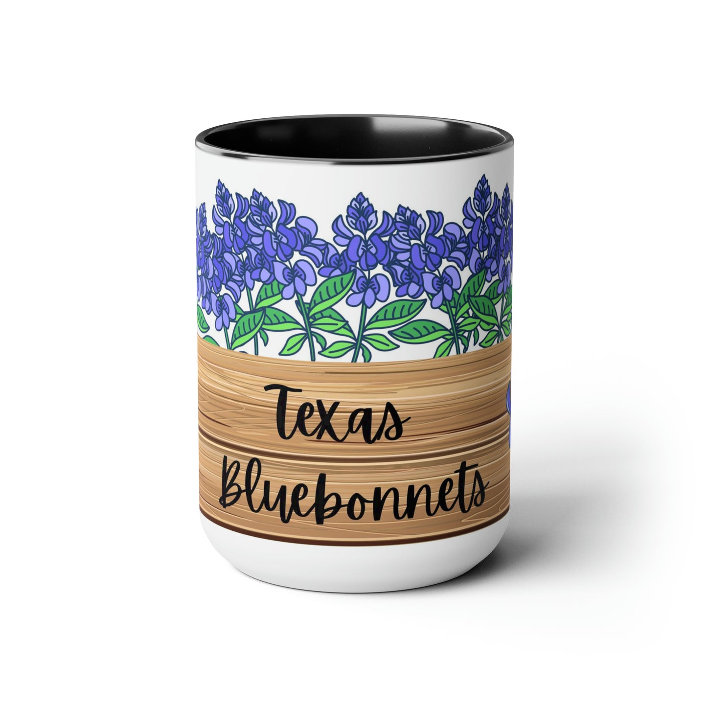 Texas Bluebonnets Two-Tone Coffee Mugs 15oz, Coffee Mug, Bluebonnets Coffee Mug, Texas Coffee Mug, Gifts Under 20, Gifts For Her, Bluebonnet