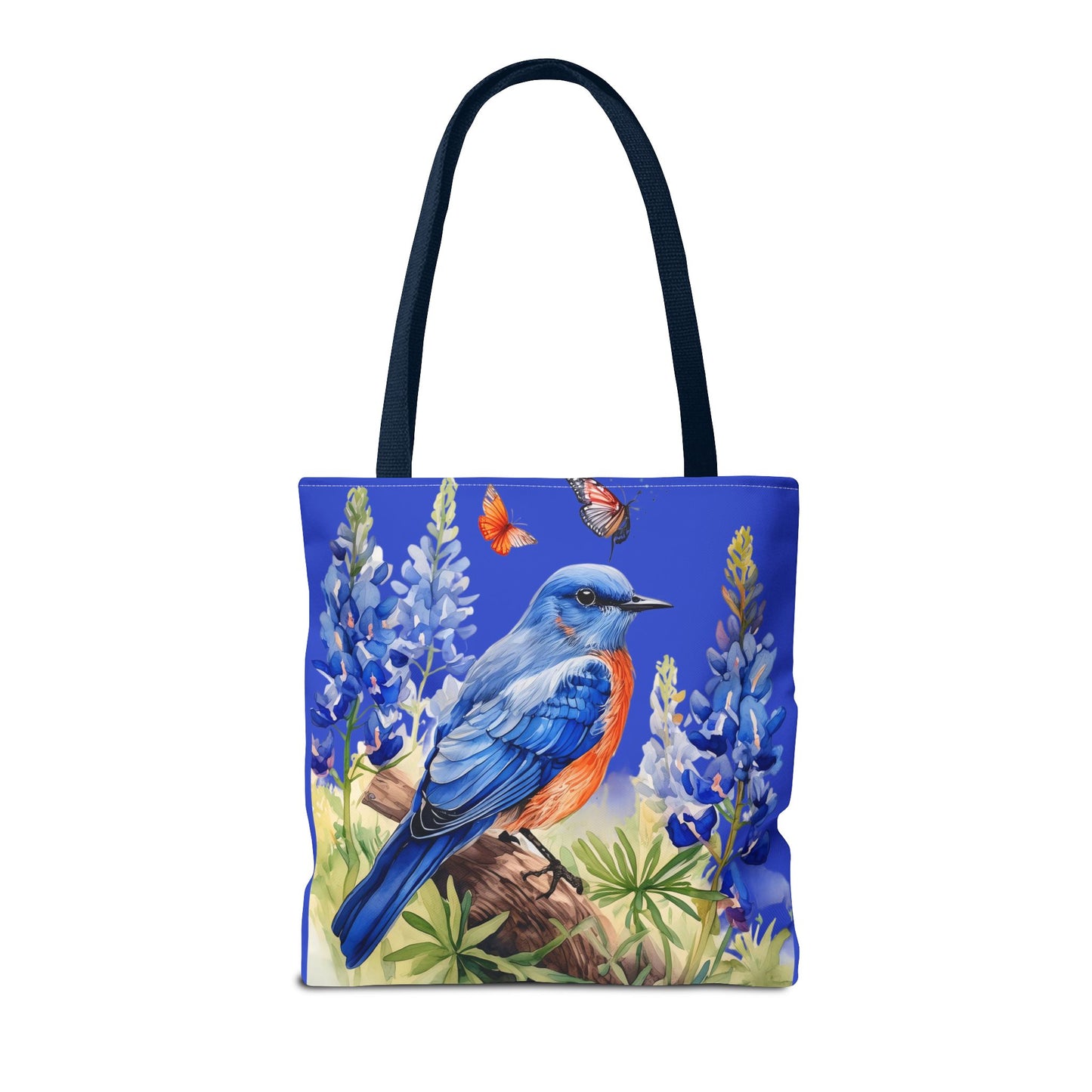 Beautiful Bluebird and Bluebonnet Background Tote Bag