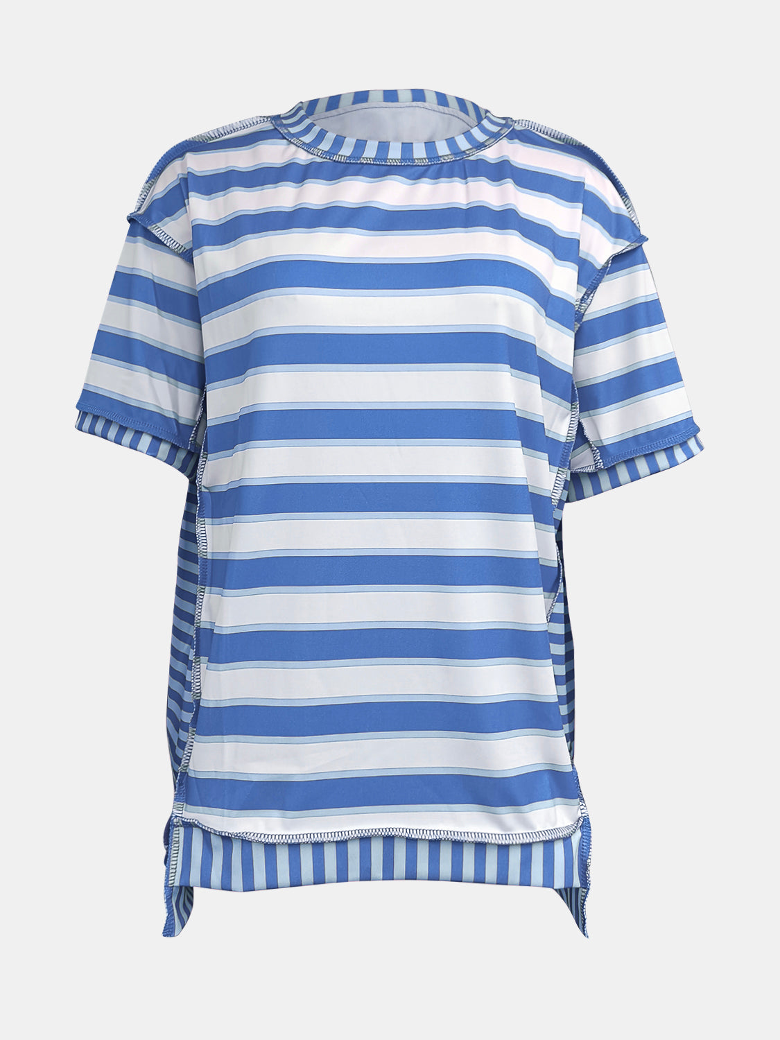 Contrast Stripes:  Great T-Shirt in Several Color Choices