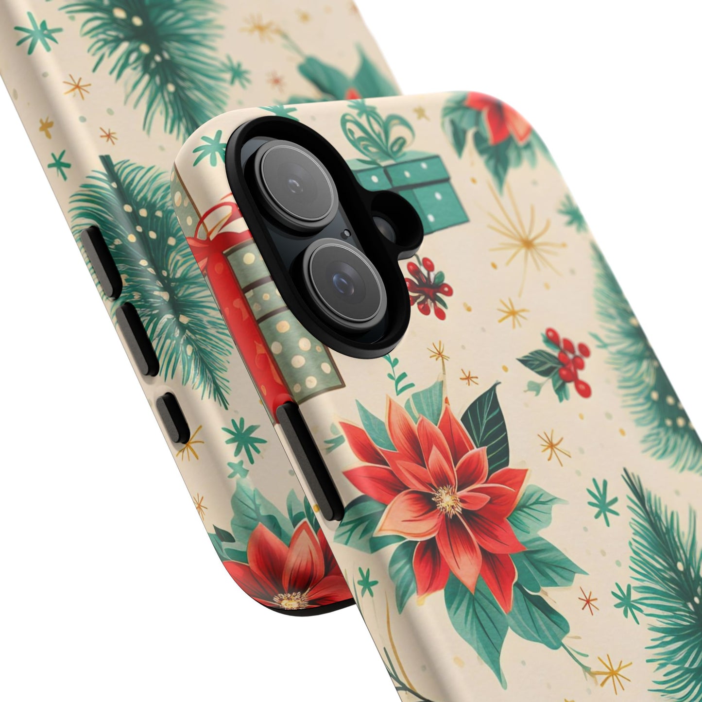 Christmas Trees and Poinsetta IPhone Case for IPhones 12 - 16