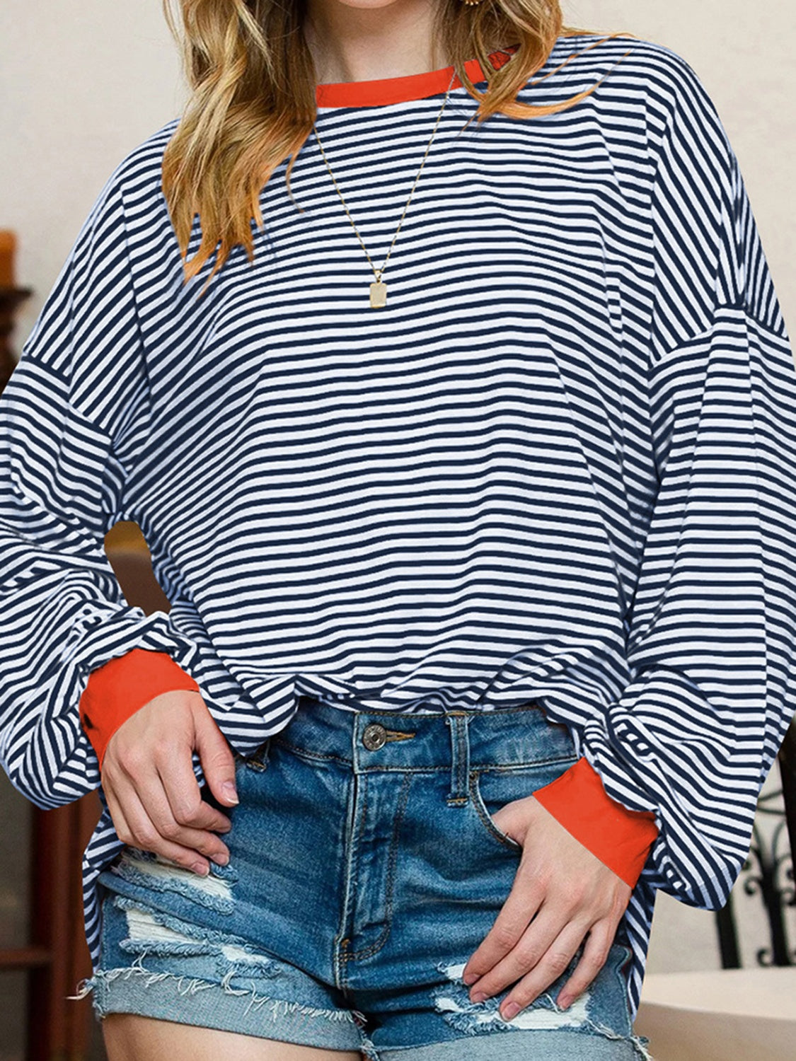 Striped Long Sleeve Sweatshirt