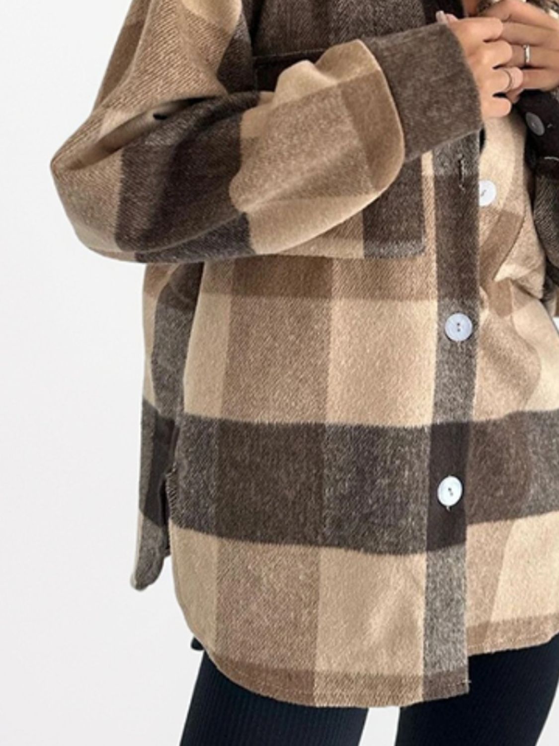 Warm, Plaid Long Sleeve Shacket