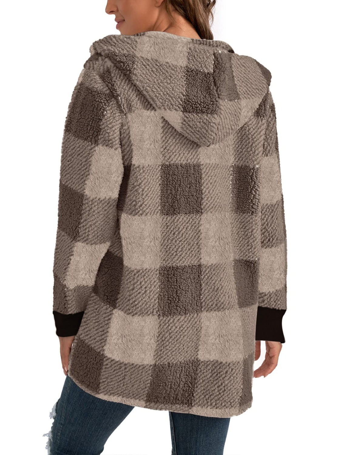 Plaid Hooded Light-Weight Coat