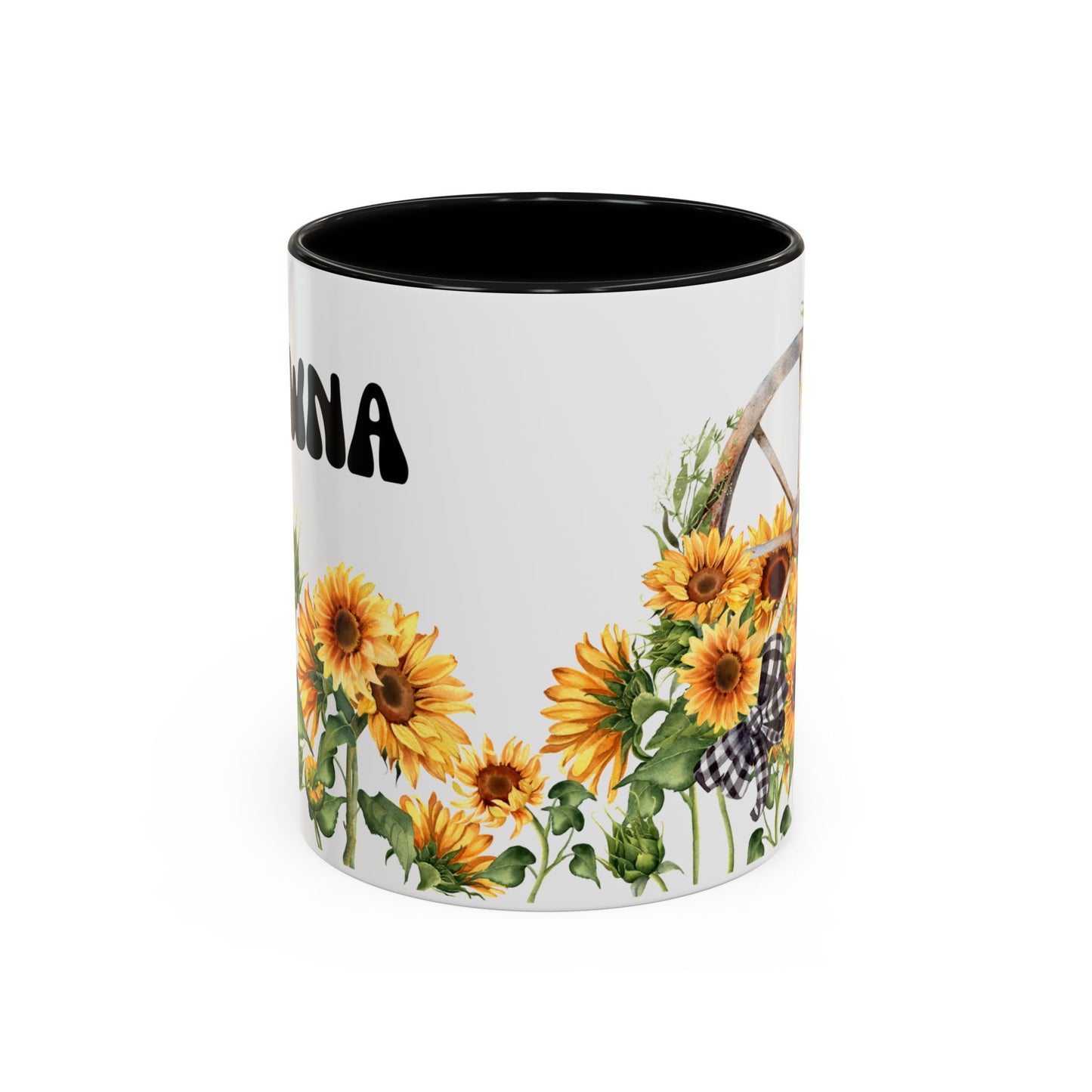 Custom Sunflower Accent Coffee Mug (11, 15oz)