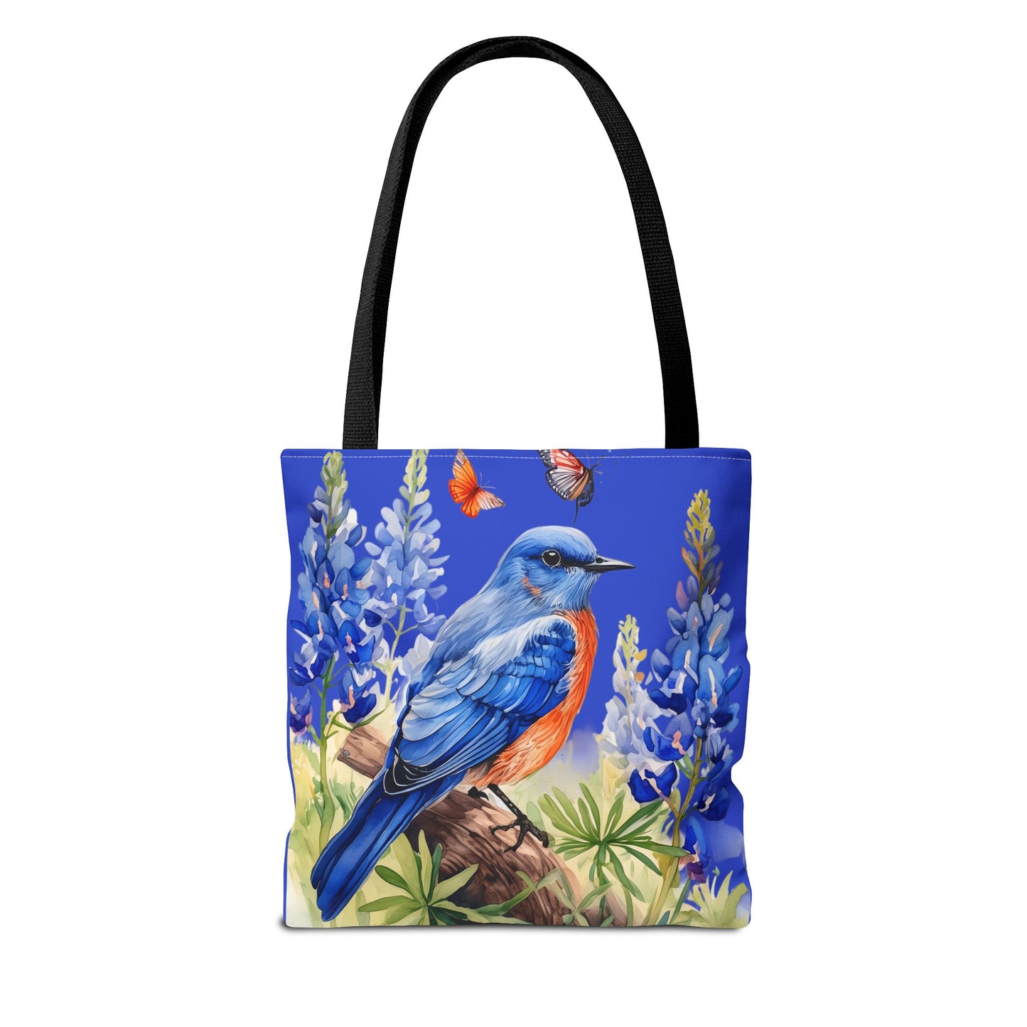 Beautiful Bluebird and Bluebonnet Background Tote Bag