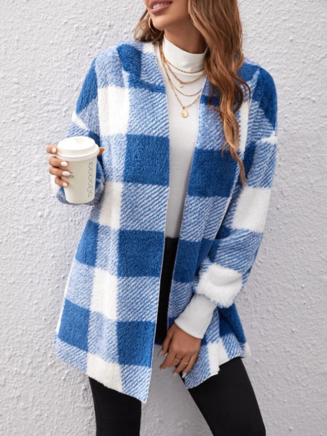 Plaid Hooded Light-Weight Coat