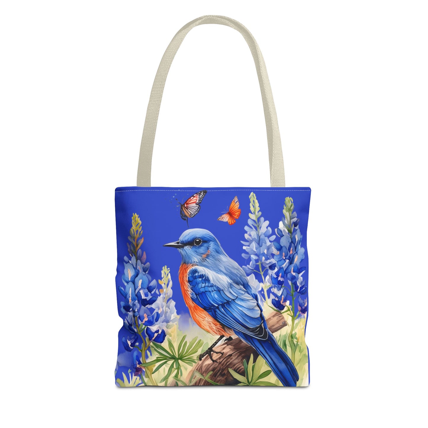 Beautiful Bluebird and Bluebonnet Background Tote Bag