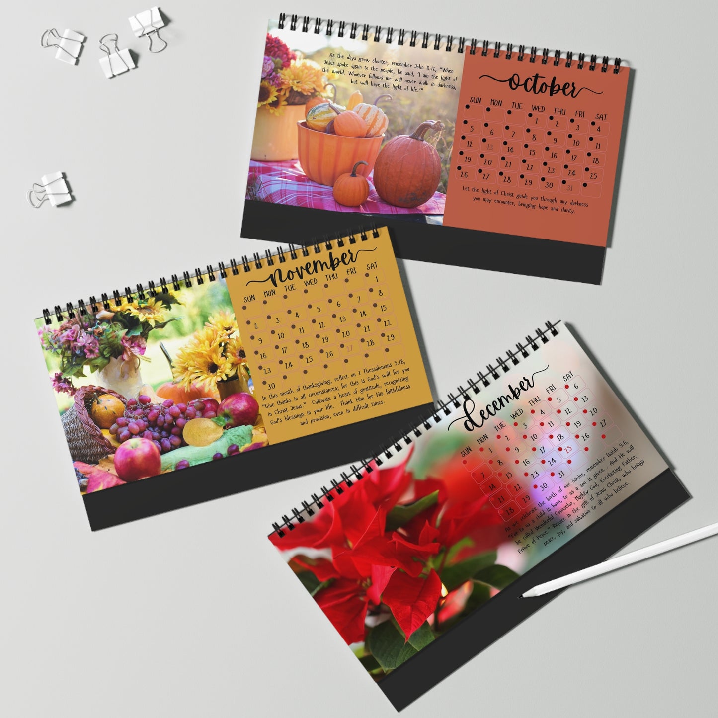 2025 Floral Desktop Calendar