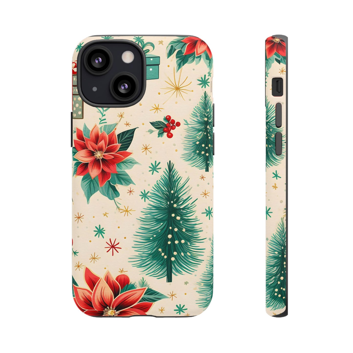 Christmas Trees and Poinsetta IPhone Case for IPhones 12 - 16