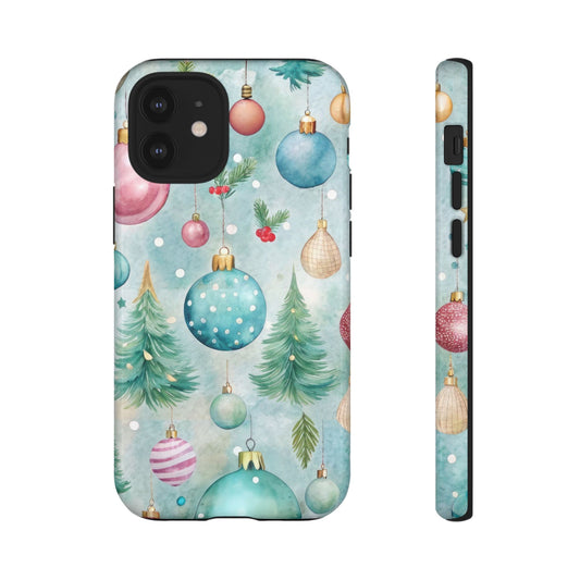 Lovely Christmas Trees and Ornaments IPhone Case for IPhones 12 - 16