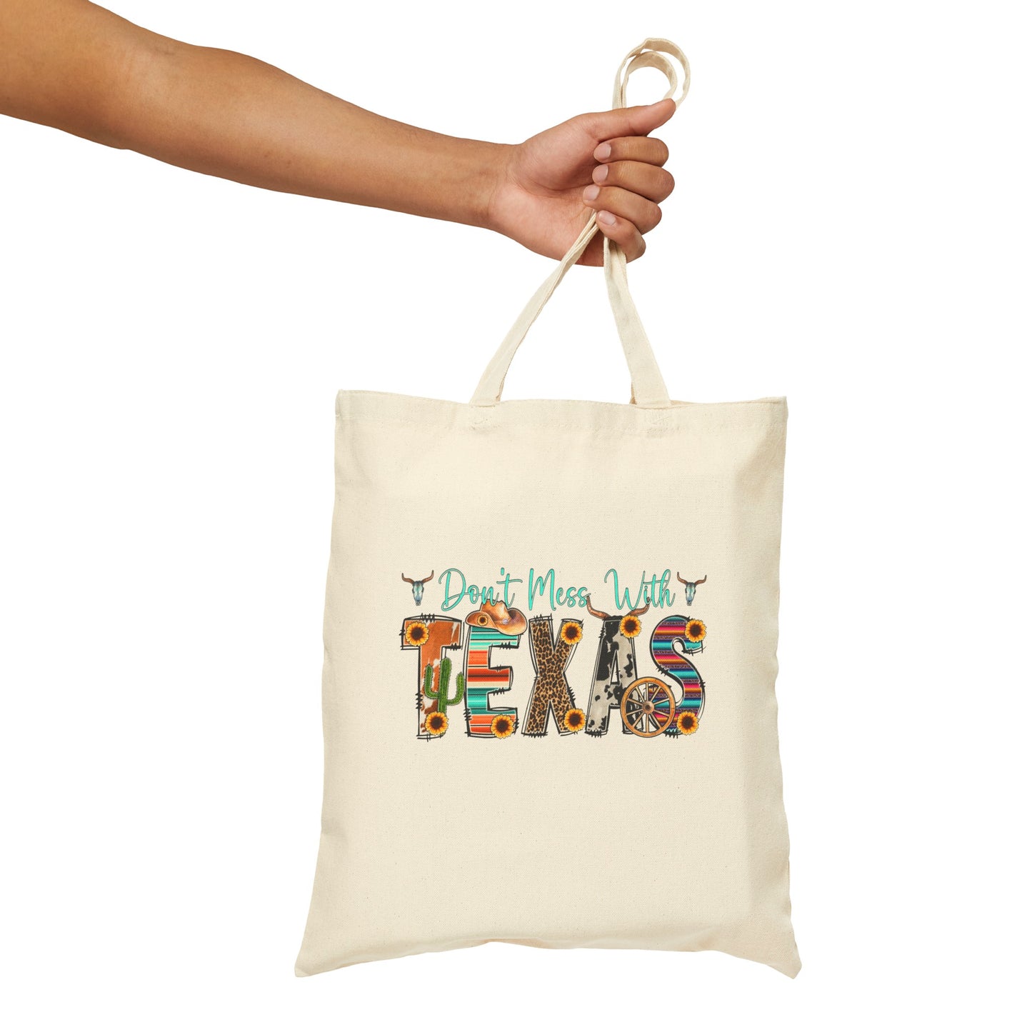 Don't Mess With Texas Cotton Canvas Tote Bag