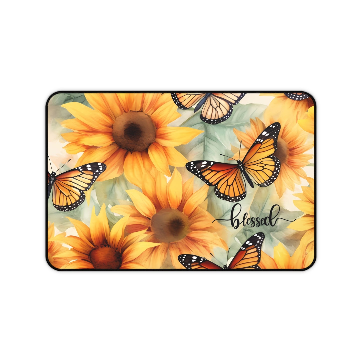 Beautiful Butterflies and Sunflowers Desk Mat / Mouse Pad