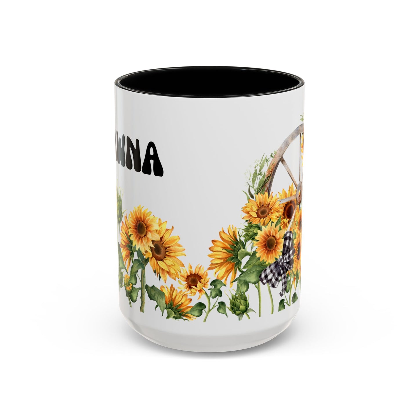 Custom Sunflower Accent Coffee Mug (11, 15oz)