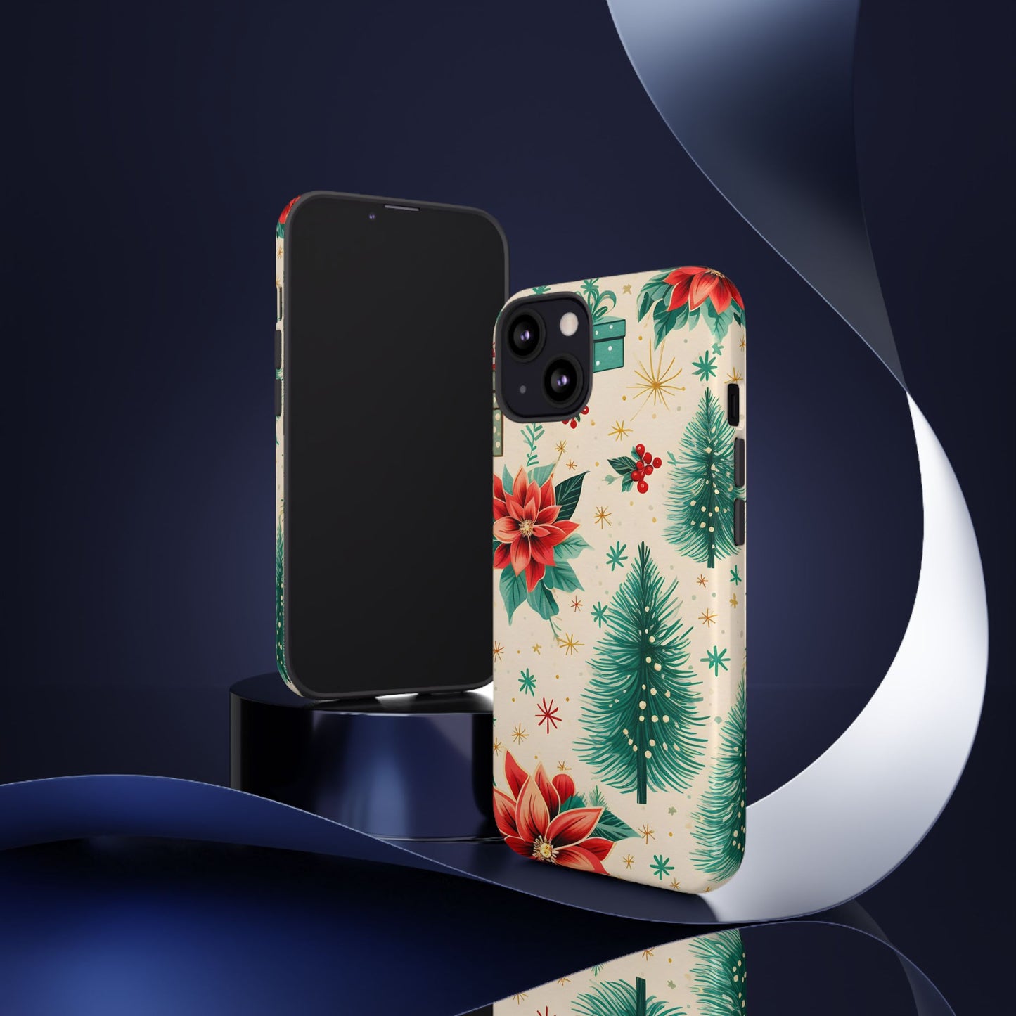 Christmas Trees and Poinsetta IPhone Case for IPhones 12 - 16