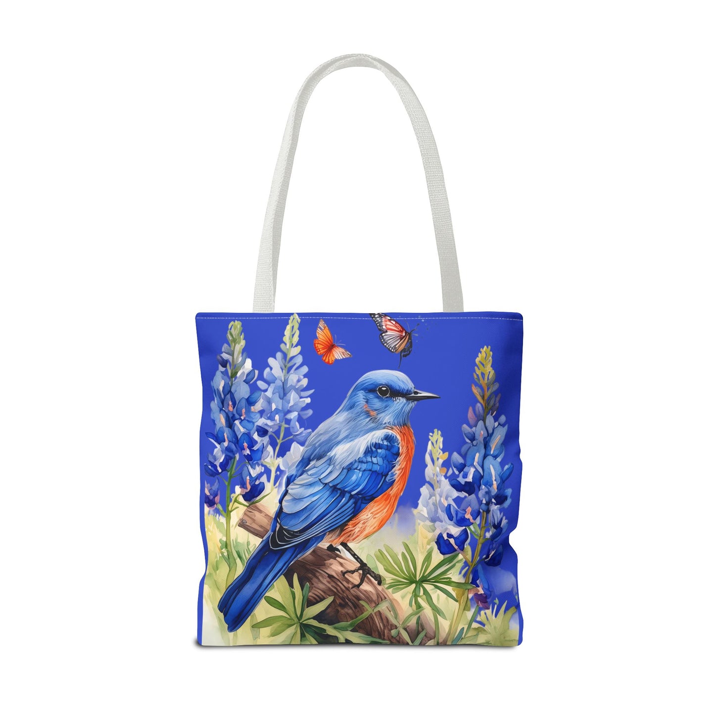 Beautiful Bluebird and Bluebonnet Background Tote Bag