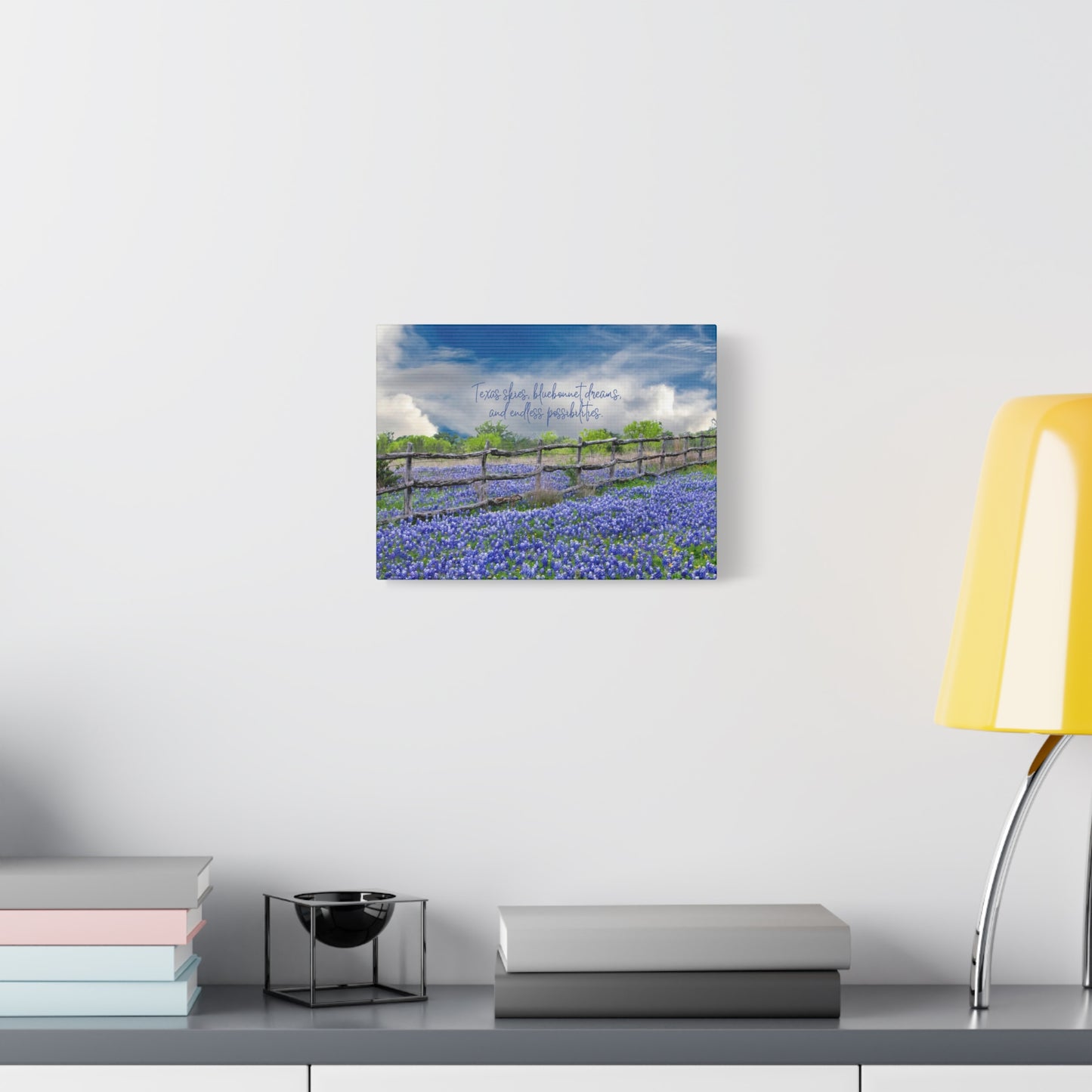 Texas Skies Bluebonnet Dreams and Endless Possibilities - Canvas Matte Wall Art