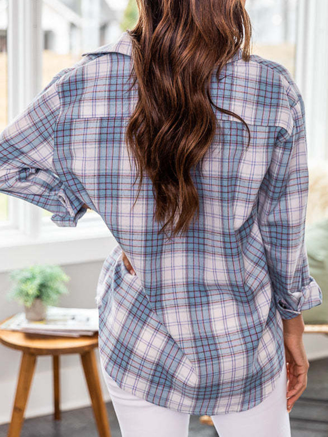 Plaid Button Down Long Sleeve Shirt