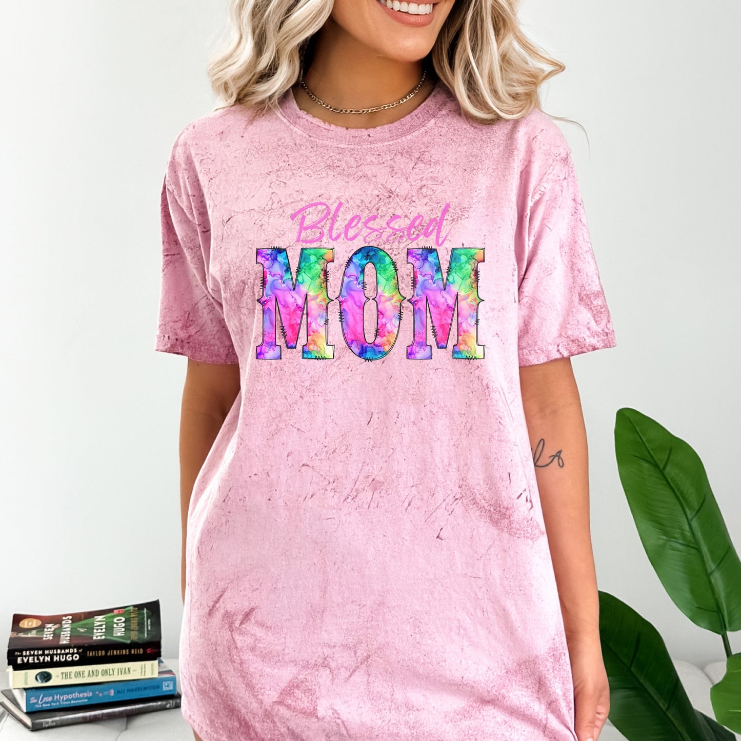 Blessed Mom Color Blast T-Shirt, Colorful Blessed Mom Shirt, Mother's Day T-Shirt