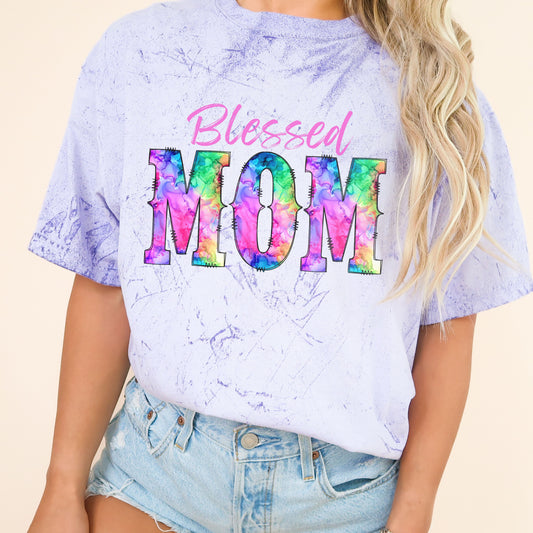 Blessed Mom Color Blast T-Shirt, Colorful Blessed Mom Shirt, Mother's Day T-Shirt