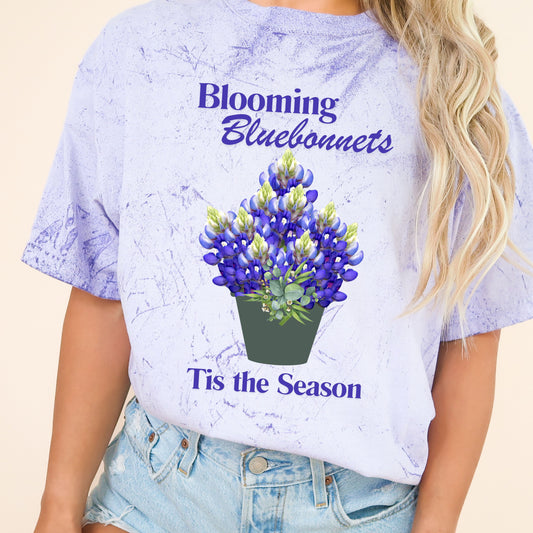 Blooming Bluebonnets Color Blast T-Shirt, Texas Bluebonnets, Floral T-Shirt, Gifts For Her, Friend Gift, Mom Gift, Texas TShirt, Texas Shirt