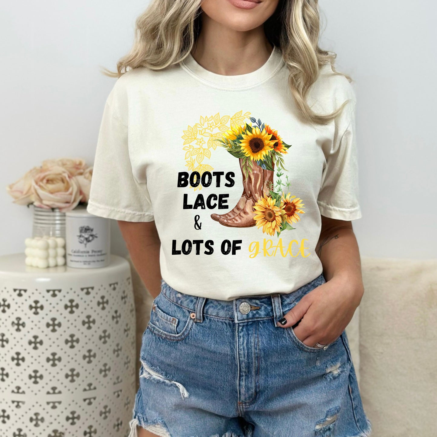 Boots Lace and Lots of Grace:  Comfort Colors Garment-Dyed T-shirt