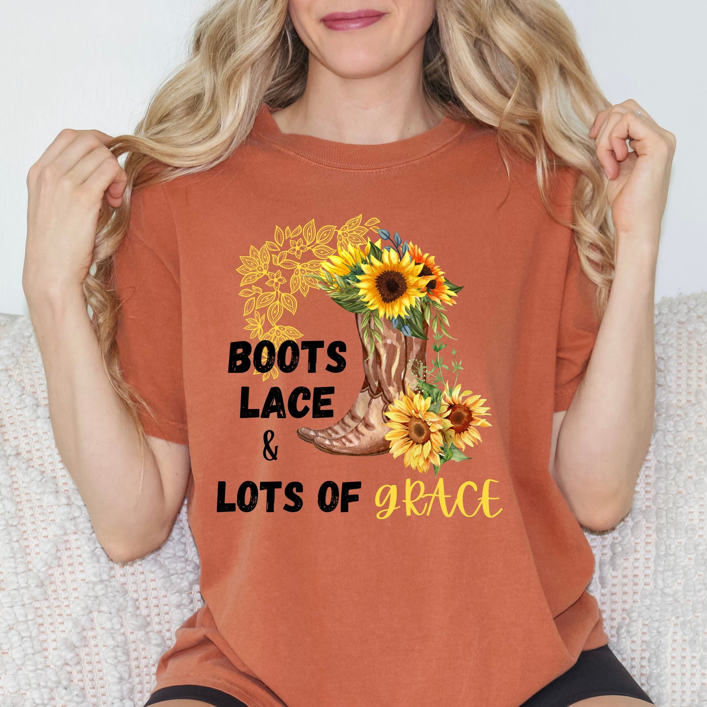 Boots Lace and Lots of Grace:  Comfort Colors Garment-Dyed T-shirt