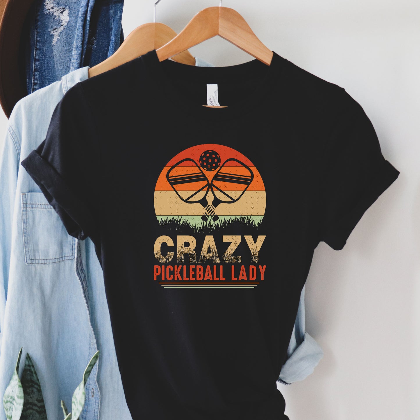 Crazy Pickleball Lady Jersey Short Sleeve Tee, Pickleball Lover, Pickleball T-Shirt, Sports Shirt, Gifts For Her, Pickleball Gift