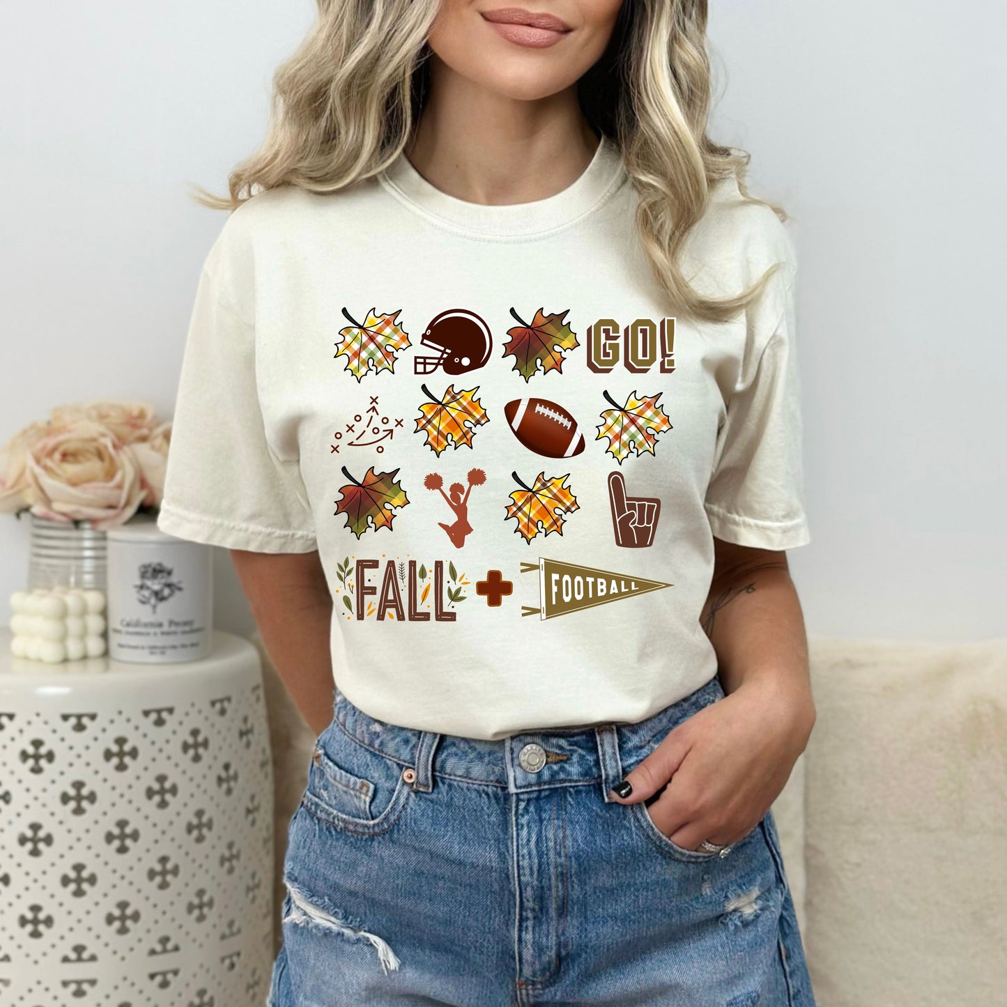 Fall Leaves + Everything Football T-shirt