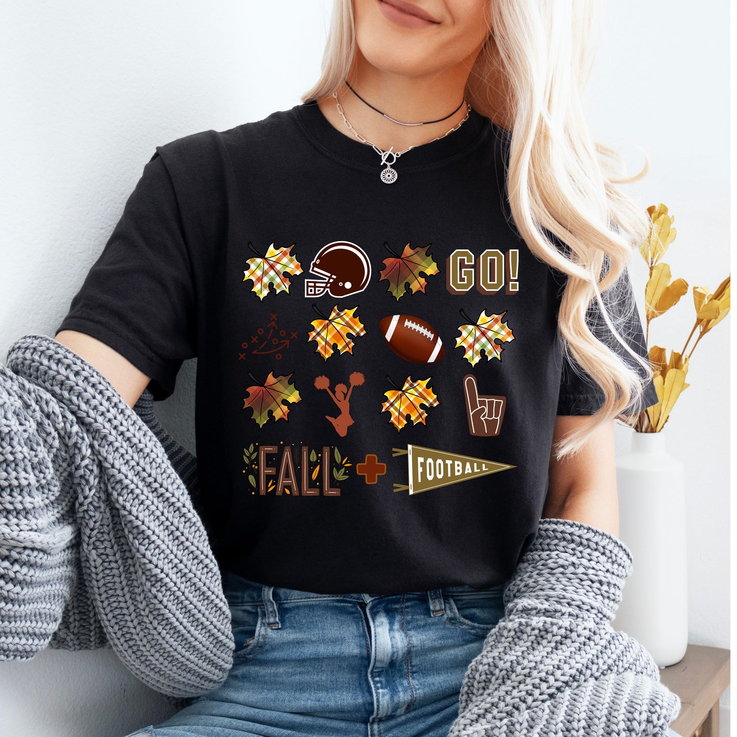 Fall Leaves + Everything Football T-shirt