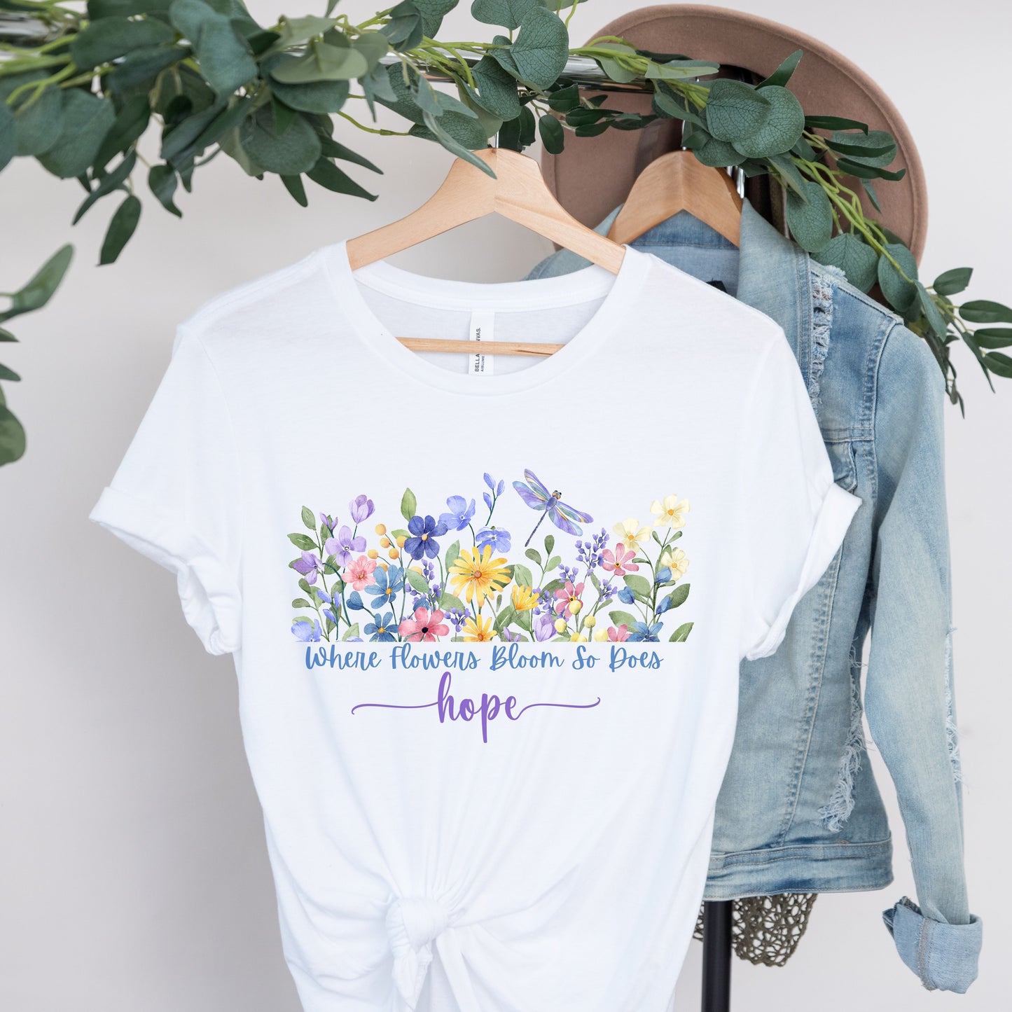 Where Flowers Bloom So Does Hope Short Sleeve Tee, Bella Canvas T-Shirt
