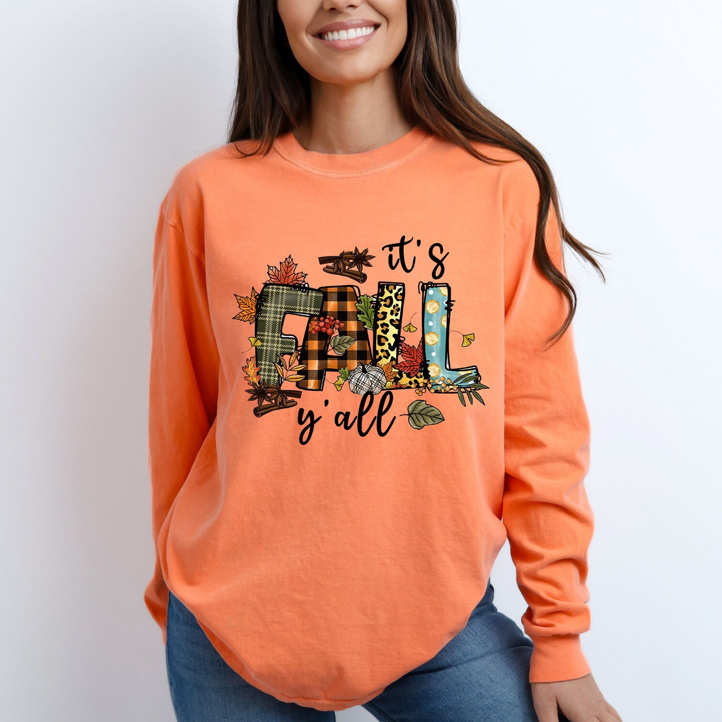 It's Fall Y'all:  Comfort Colors Long Sleeve T-Shirt