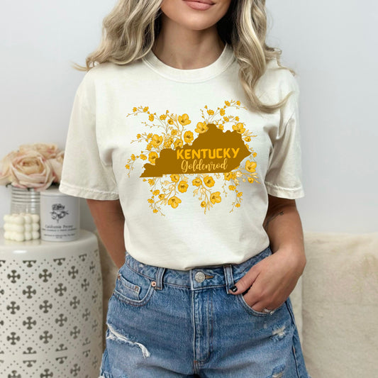 Kentucky Goldenrod T-shirt, State Flower T-Shirt, Kentucky State Flower Shirt, Gifts For Her, State Shirt, T-Shirt With State Flower