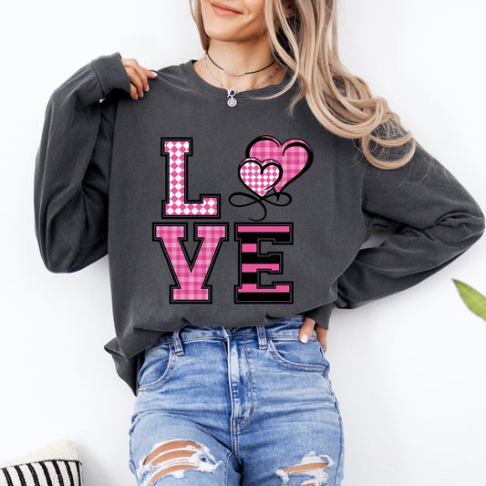 Comfort Colors Long Sleeve T-Shirt with LOVE