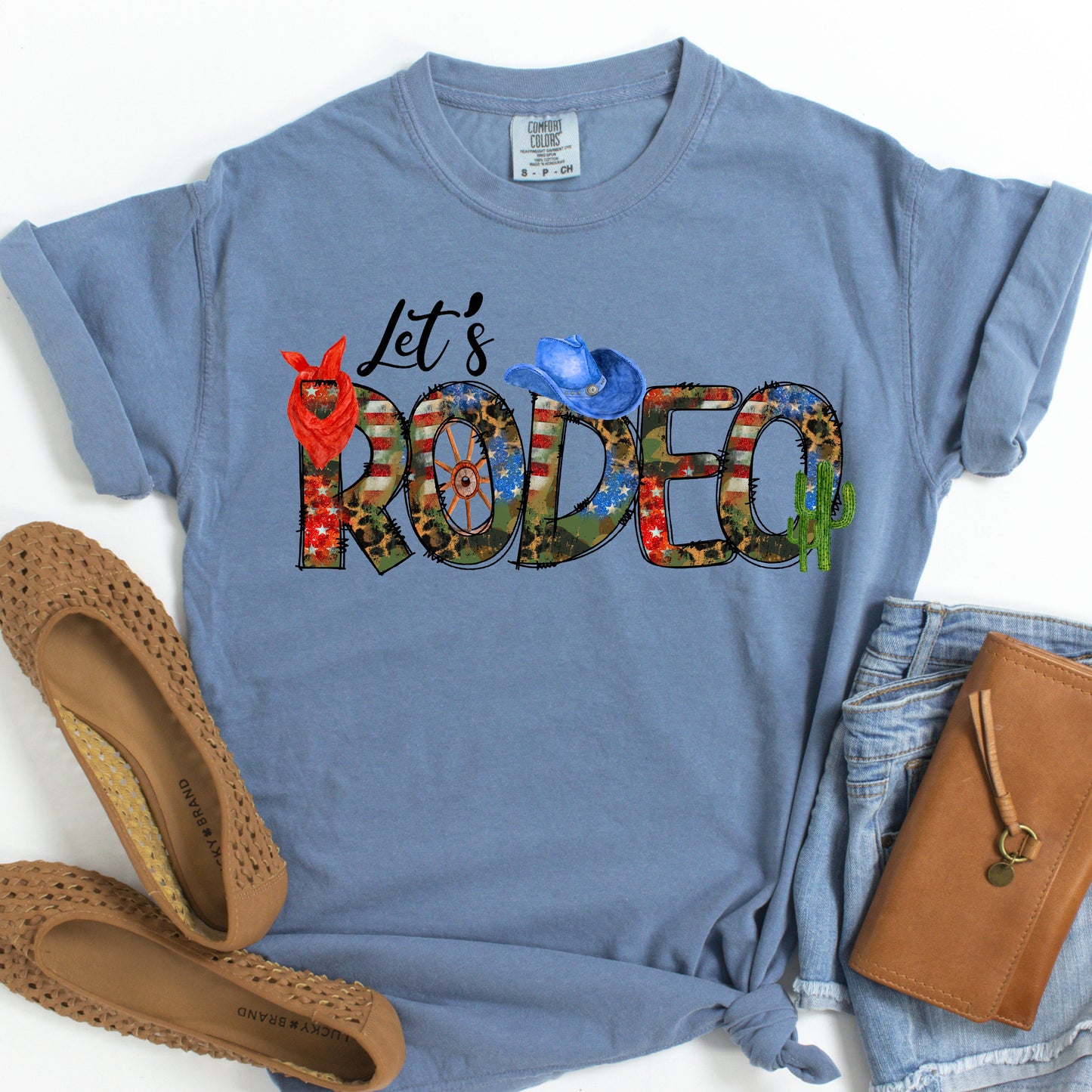 Let's Rodeo Garment-Dyed T-shirt, Rodeo Shirt, Gifts For Her, Comfy Tshirts, Western Tshirt, Western Shirt, Rodeo Tshirt, Cowgirl Shirts