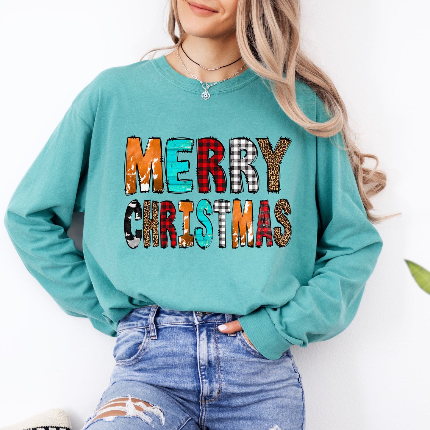 Colorful Merry Christmas Long Sleeve T-Shirt