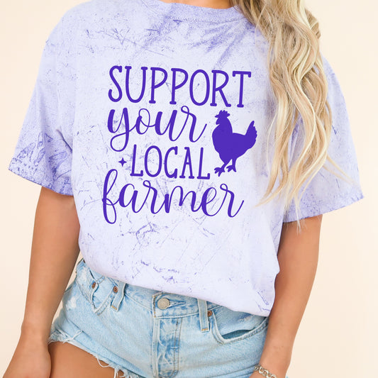 Support Your Local Farmer T-Shirt In Purple